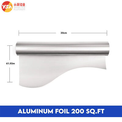 200 Sq Ft Aluminum Foil Roll Custom Width 0.014mm 30cm X 61m Kitchen Wrapper