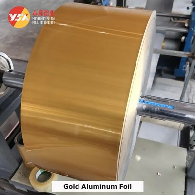 RoHS Gold Aluminum Foil Roll 76mm 152mm ID Jumbo Aluminium Foil