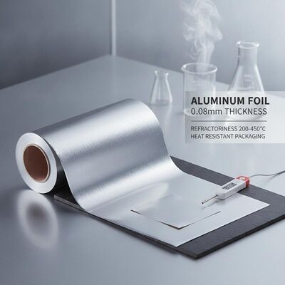 0.08mm AL Thickness Paper Aluminum Foil Featuring Refractoriness 200-450°C Perfect for Heat Resistant Packaging and Industrial