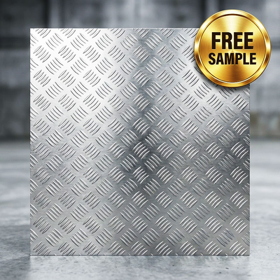 Color Coated Aluminum Checkered Plate 3003 5052 PE PVDF Black Red 3 Bar Anti Slip 1220x2440mm