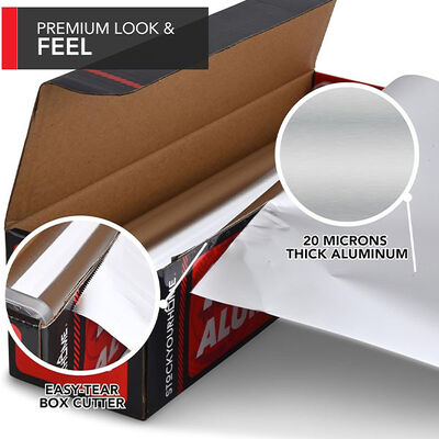 200 Square Foot Aluminum Foil Roll Custom Width Household Wrapping Paper Pack