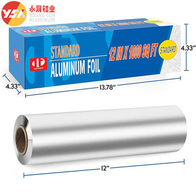 0.02mm Aluminum Foil Roll Custom Width Roasting Food Packing 50M 100M 150M Length
