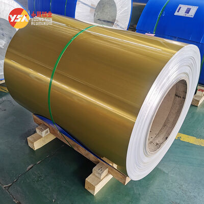 Gold Color Coated Aluminum Foil Roll High Temperature Resistant Lunch Box Foil Wear Resistant 0.022mm 6.5mm