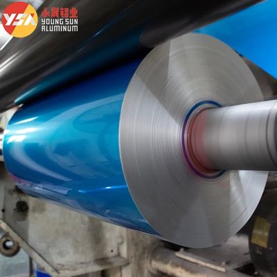 Blue Aluminium Foil Laminated Paper AL / PET Spooling Laminated Aluminum Foil