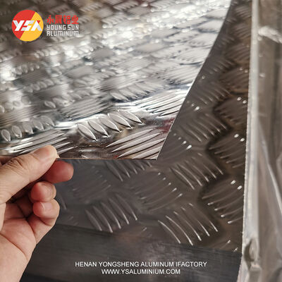 5083 H32 Marine Grade Aluminum Checkered Plate 5 Bar Anti Corrosion Tread Sheet 1600mm Wide Custom Size