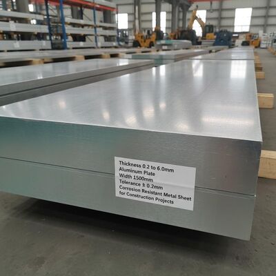 Thickness 0.2 to 6.0mm Aluminum Plate Width 1500mm Tolerance Plus Minus 0.2mm Corrosion Resistant Metal Sheet for Construction Projects