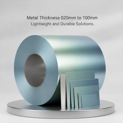 Épaisseur métallique de 020 mm à 100 mm Matériau revêtu de bobine d'aluminium revêtu de couleur Conçu pour des solutions légères et durables