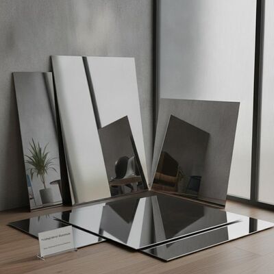 A2 Fireproof Mirror Aluminium Sheet Ultra Lightweight Thermal Stability Panel untuk Curtain Wall Rail Pesawat IndoorPartition